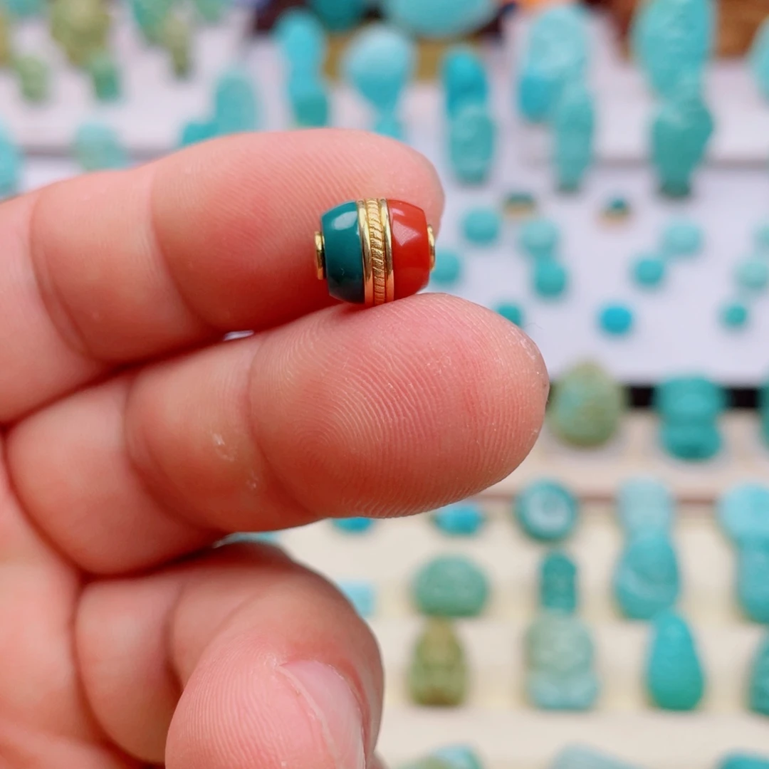 绿松石未镶嵌吊坠(不含链)汉堡珠