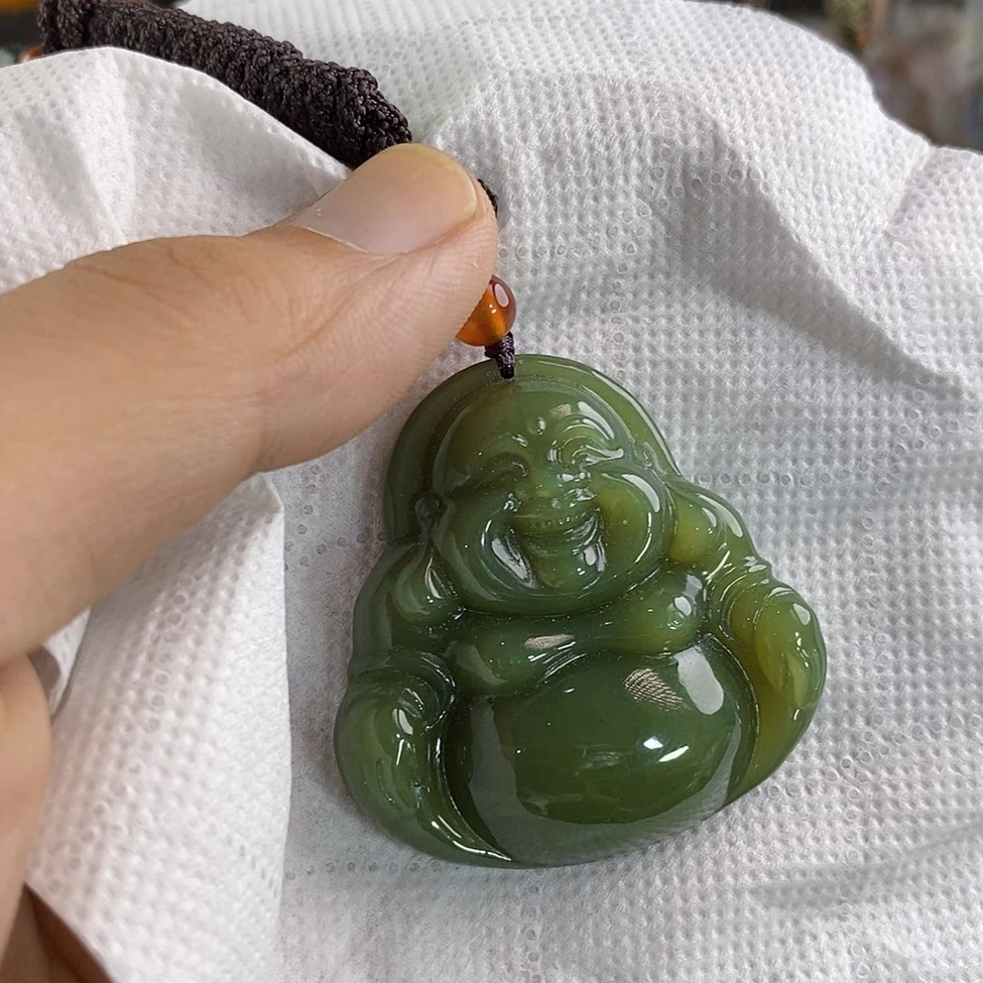颈饰未镶嵌和田玉（黄玉）佛公