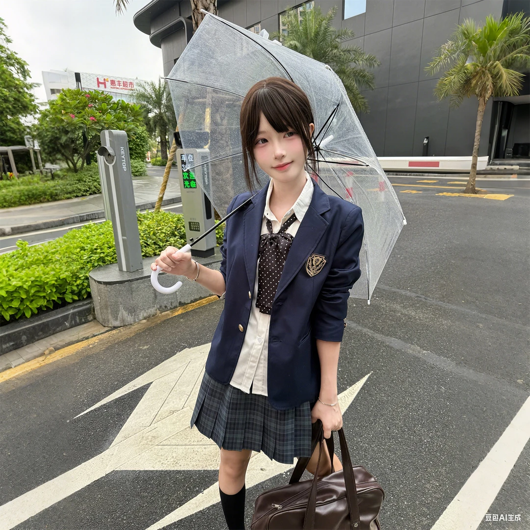 西装jk制服海苔套装校供感两粒扣西服百搭外套学院风日系秋冬大码