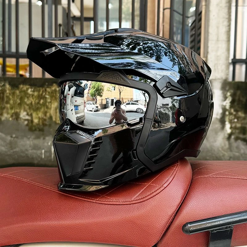 ORZ组合盔摩托车街霸头盔男女复古全盔多功能机车3C认证可装蓝牙