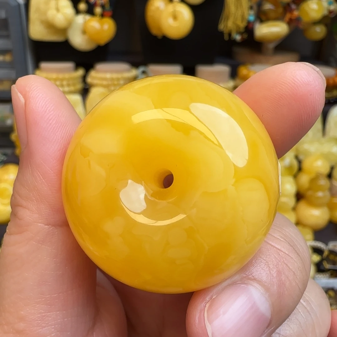 琥珀吊坠(不含链)未镶嵌焦皮料蜜蜡平安扣