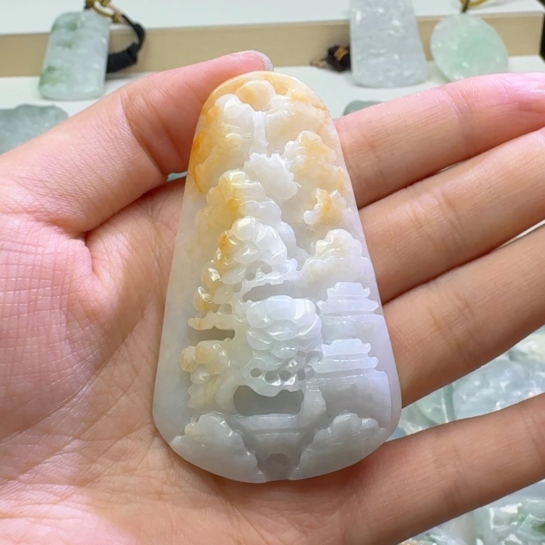 翡翠未镶嵌颈饰天然