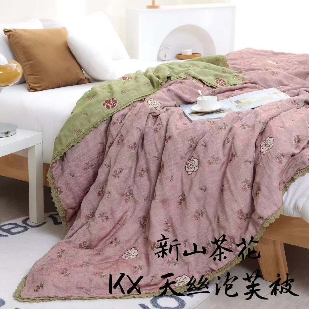 大【新山茶花】200*230高端A类柔软亲肤透气舒适机洗四季可用泡芙被