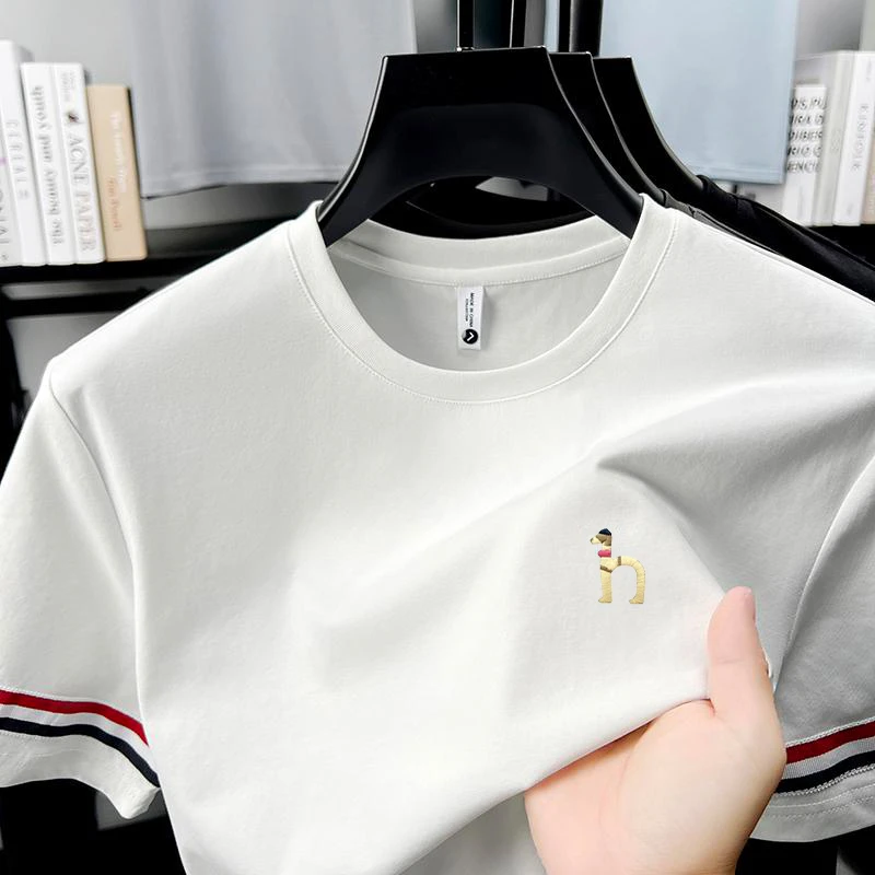 【商场直发 海外专柜撤柜清仓】经典短袖T恤夏季刺绣logo上衣男圆领