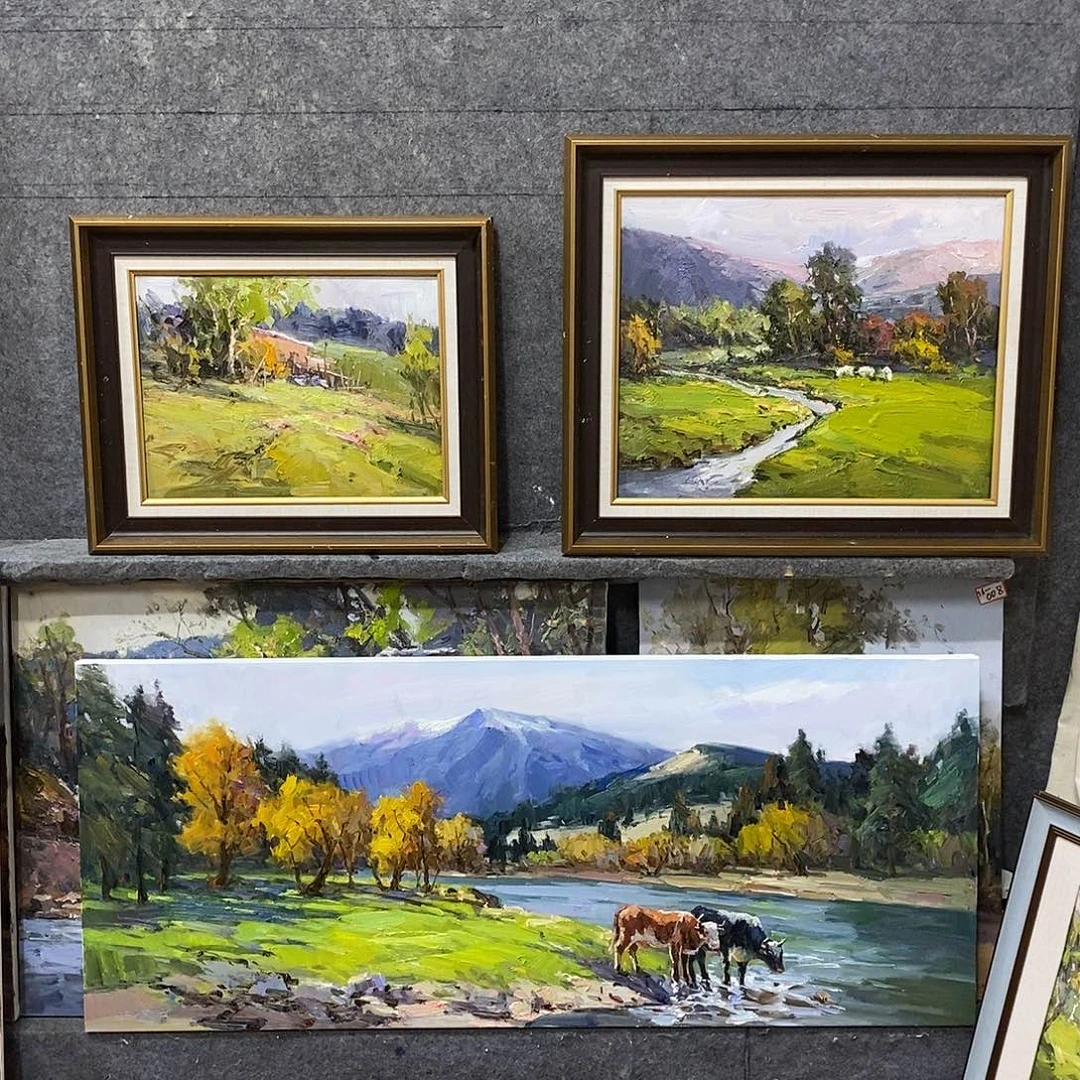油画麦*客风景画芯尺寸50x 120 c m