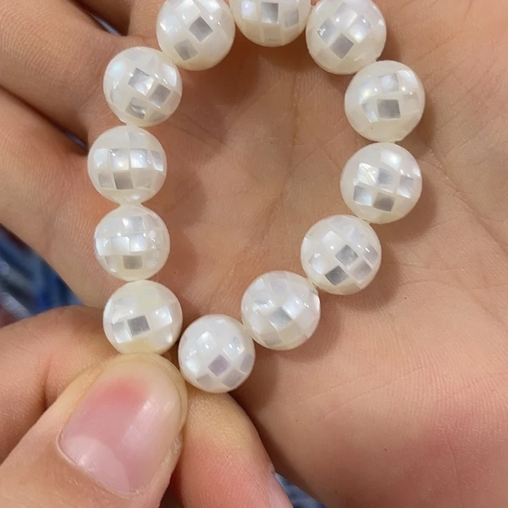 合金玛瑙/玉髓珠宝半成品2颗10mm白蝶贝华珍珠