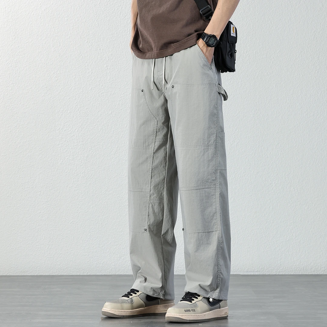 户外登山工装裤男士2025夏季轻薄速干裤子宽松直筒透气百搭休闲裤