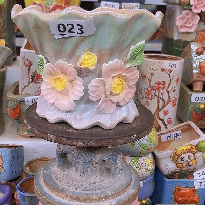 紫砂花盆粗陶材质多肉花盆