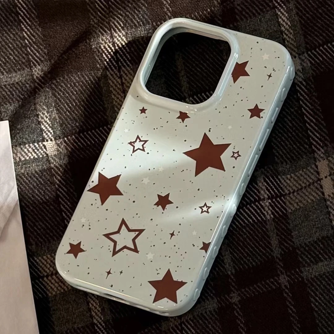 【包相机按键】ins冬日泼墨星星适用苹果171615手机壳iPhone14/13软