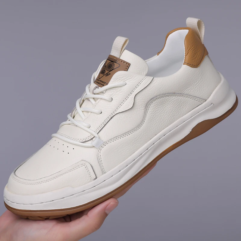 男鞋头层牛皮时尚春季软皮软底防滑百搭休闲透气男士驾车休闲鞋子