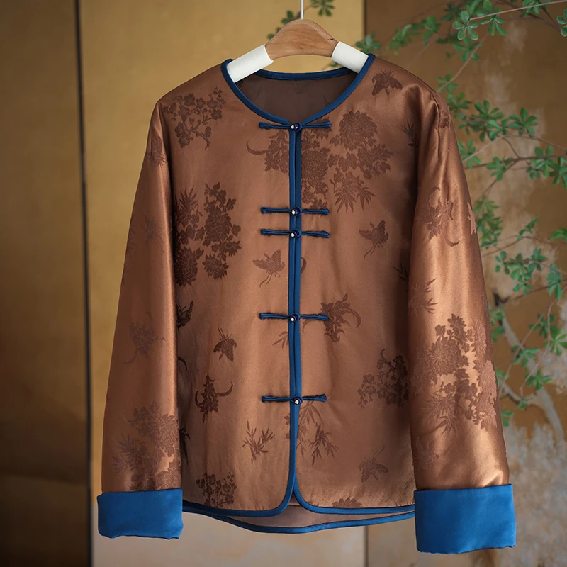 『凌舟』新中式桑蚕丝丝毛国风宽松外套DGWW3418