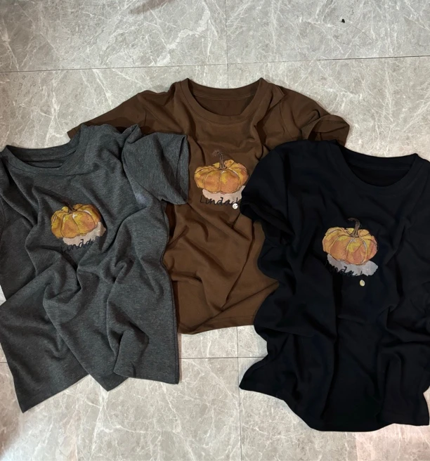 短袖长款T恤打底衫耐磨圆领风景休闲印花