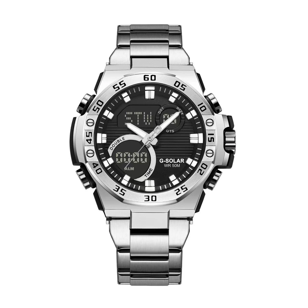 （专柜直发）G-SOLAR光动能双机芯手表军迷手表夜光防水游泳