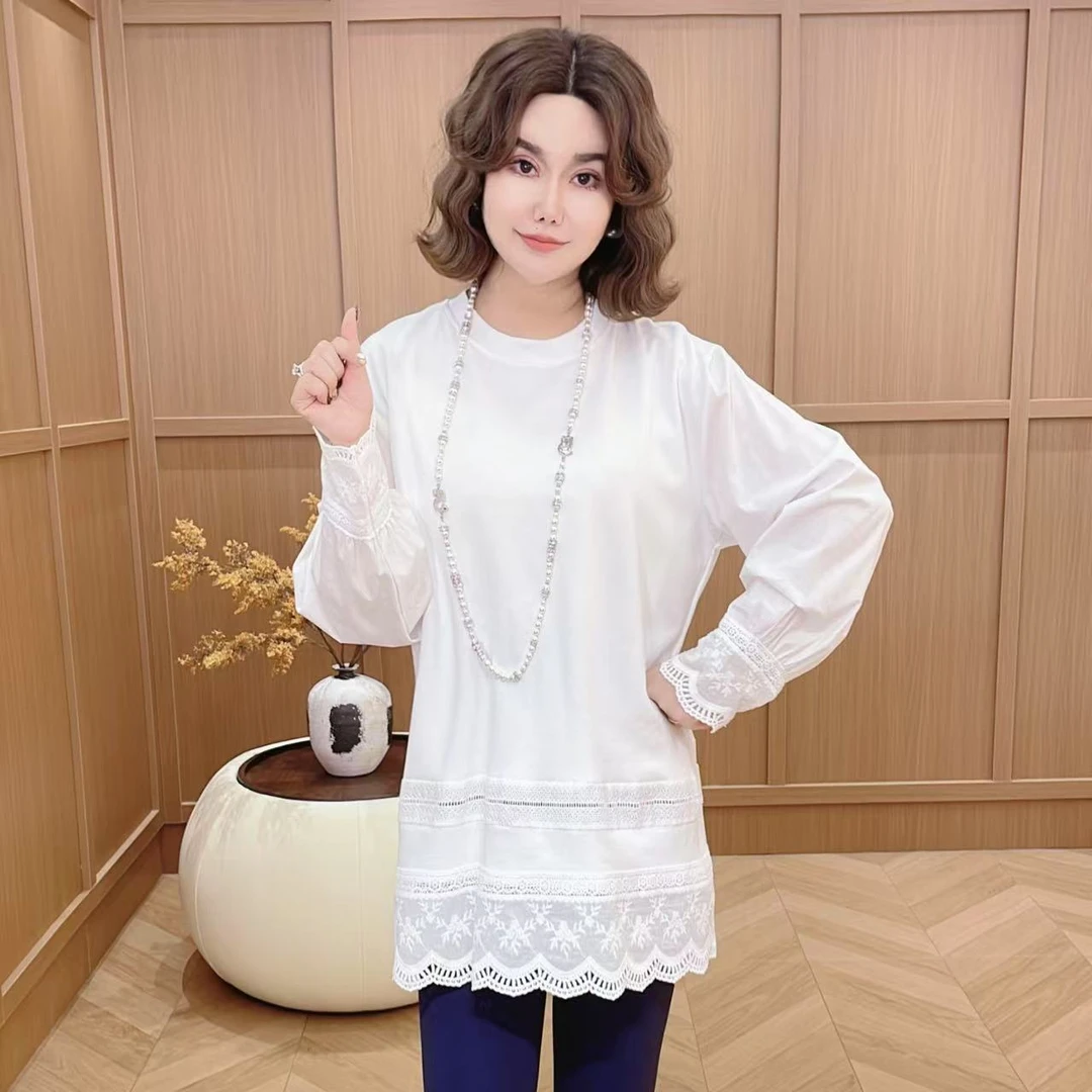闺蜜精品090110【晚风知意】刺绣边长袖T恤
