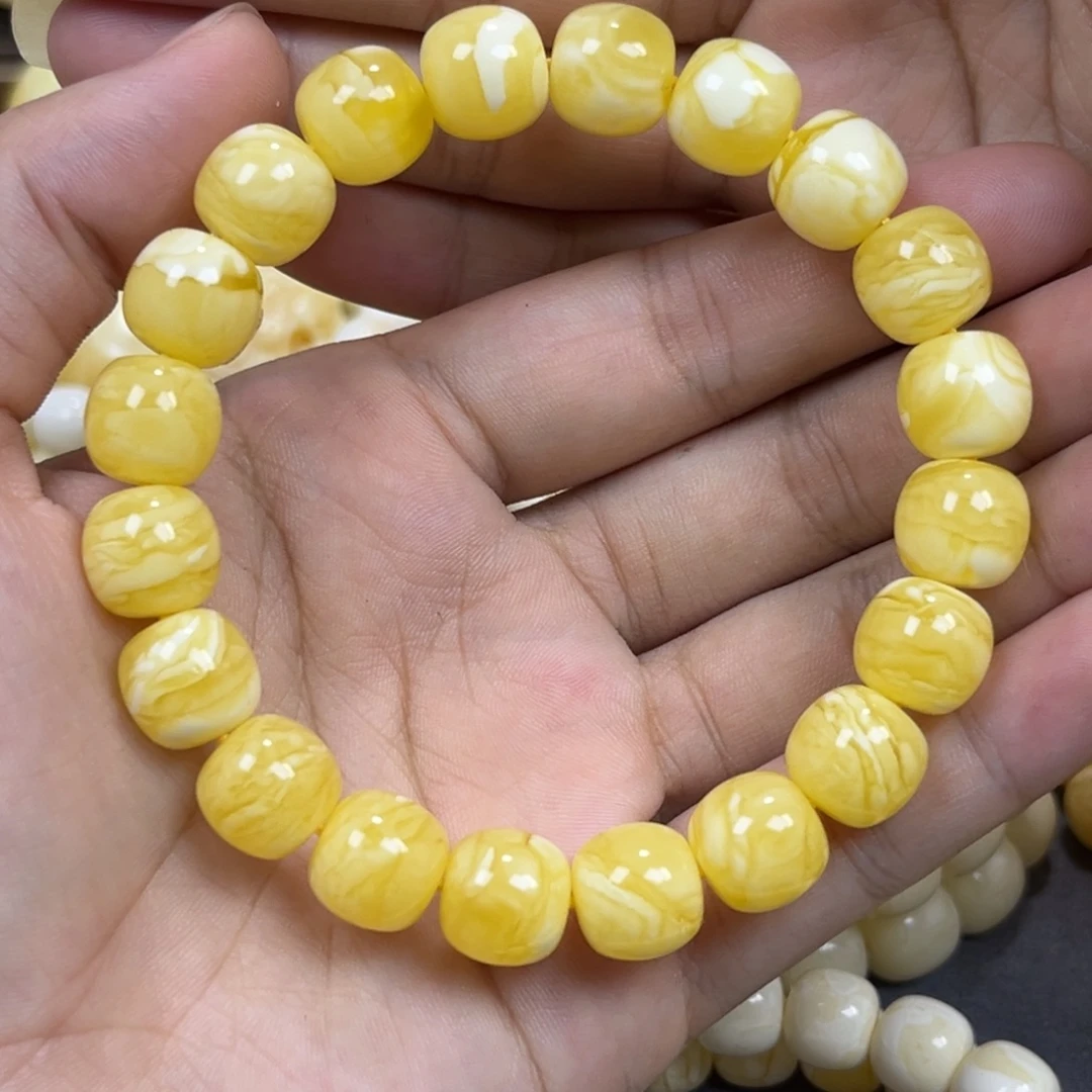 琥珀未镶嵌手串同料老邢手串11.1mm