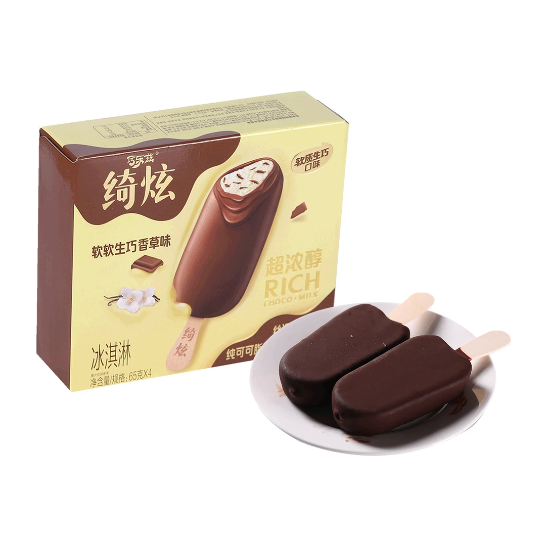 绮炫 软软生巧香草味冰淇淋 65g*4支/盒雪糕小时达同城配送 沃尔玛小时达 同城配送雪糕同城送雪糕同城配