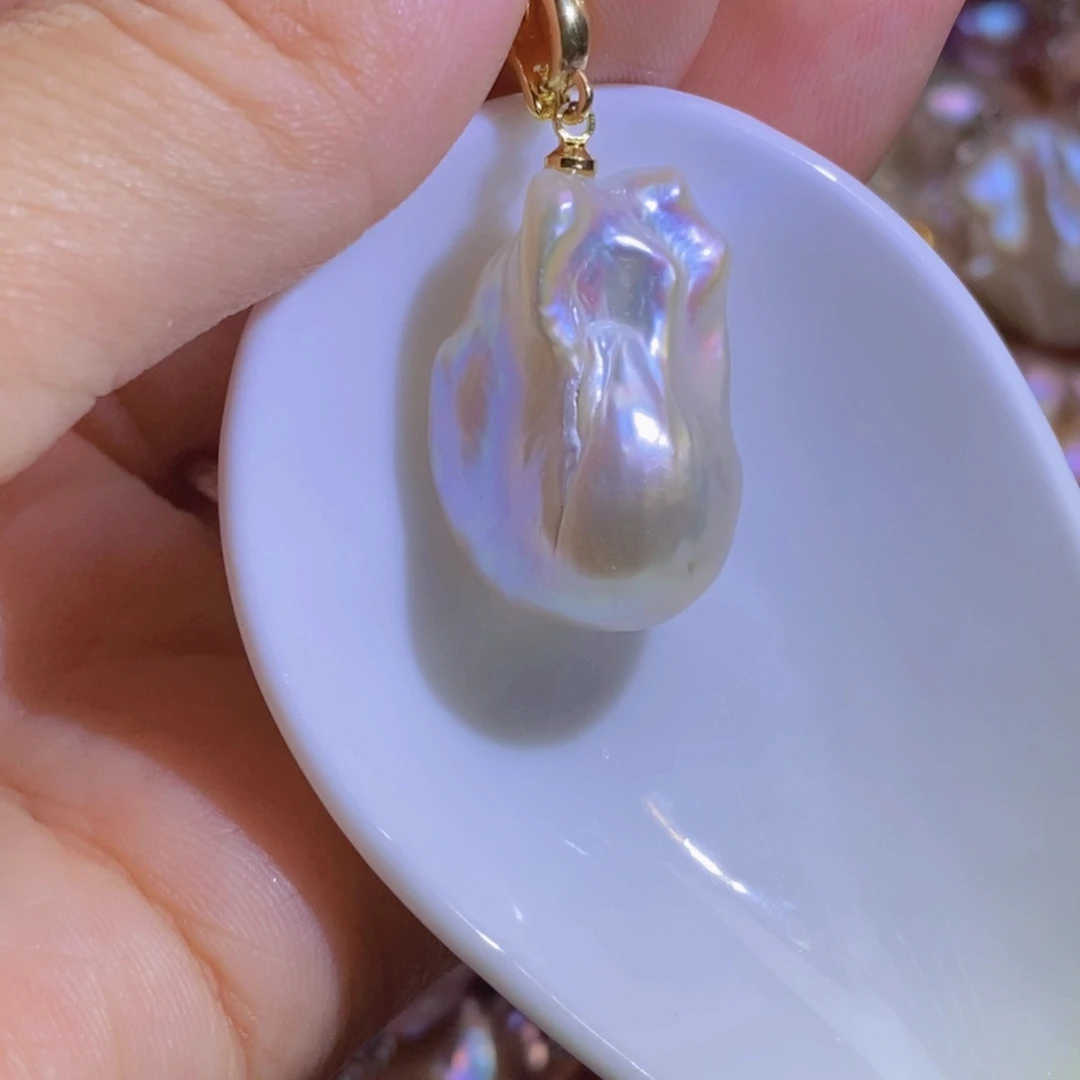 银S925镶嵌淡水珍珠微瑕