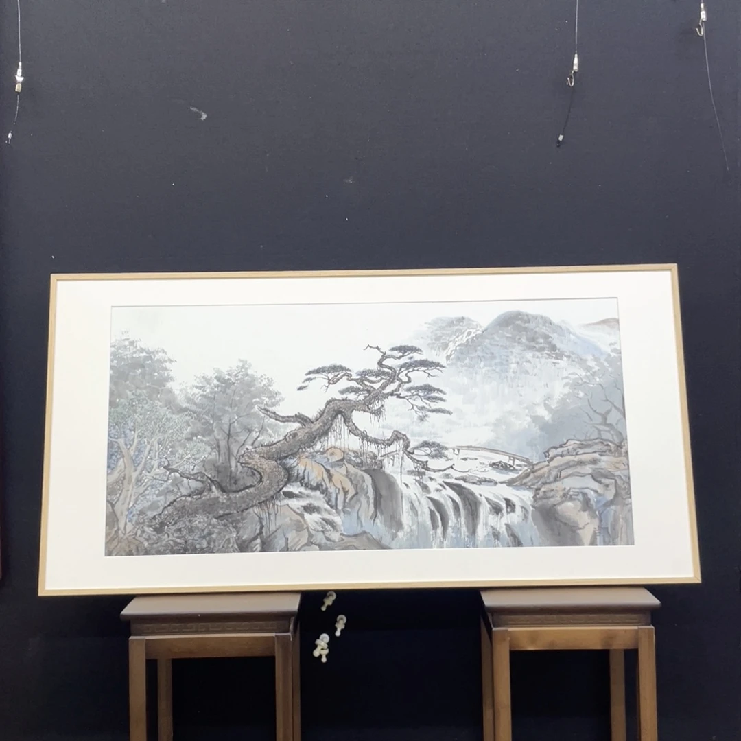 国画手绘国画，精品山水，带框包邮