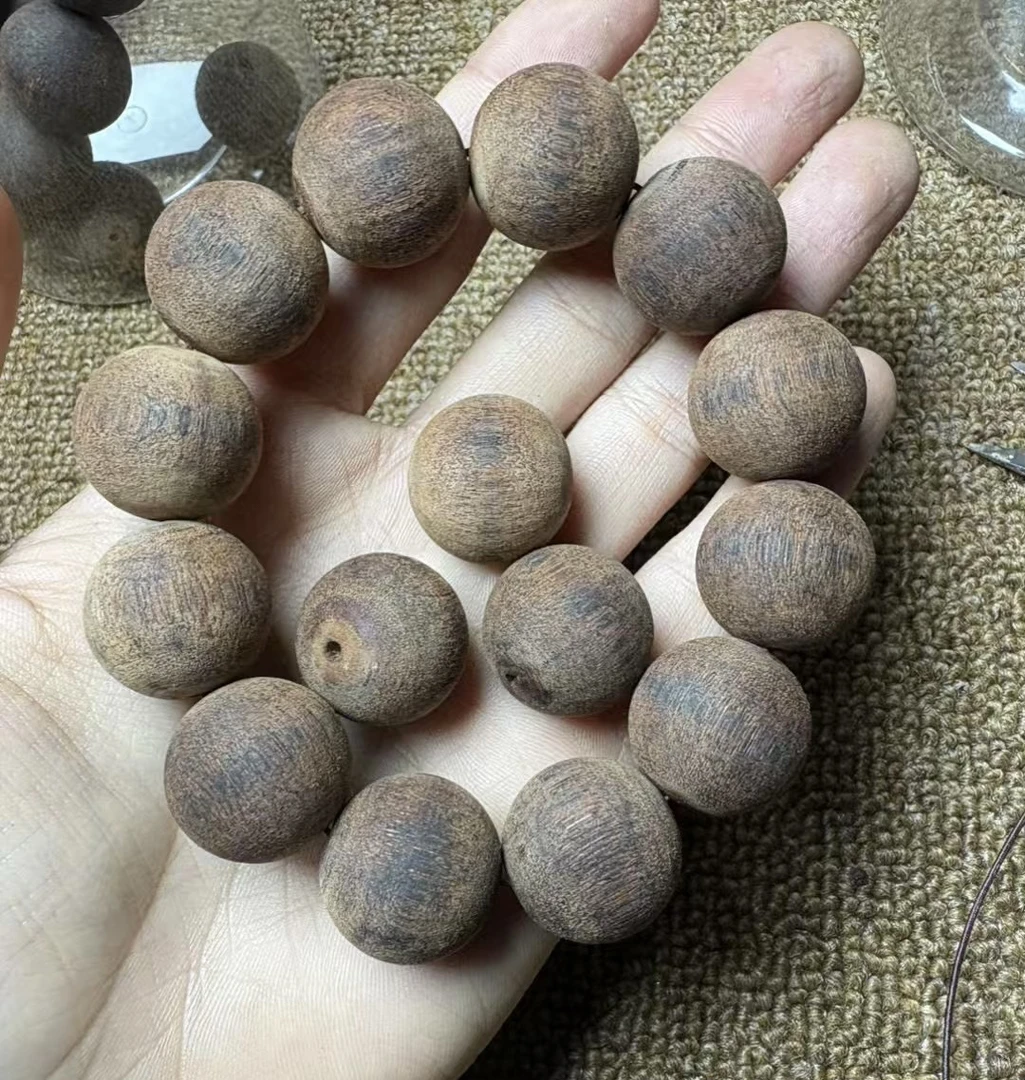 缅甸小叶降真香熟结金丝蜜结2.0白绿油单圈手串，珍藏级