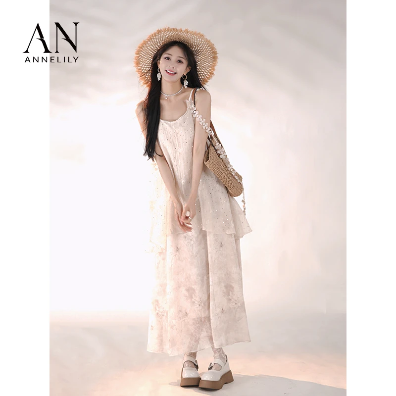 ANNELILY【花翎】设计师气质高定时尚轻奢连衣裙AQ2502043