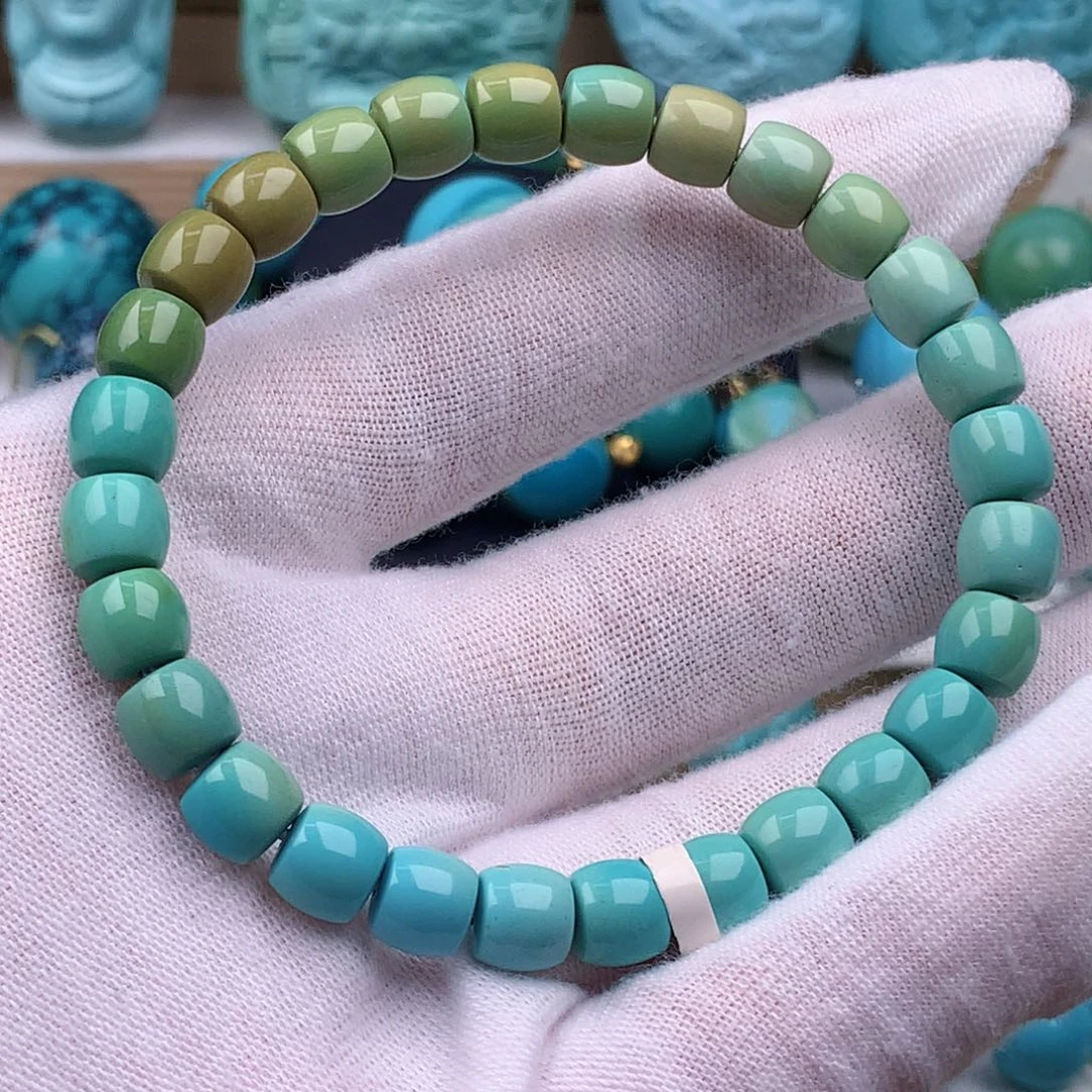 未镶嵌绿松石珠宝奇石7.5毫米