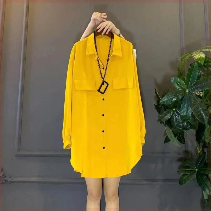 大码女装欧货2025春夏新款爆款翻领长袖双兜盖宽松显瘦衬衫上衣女