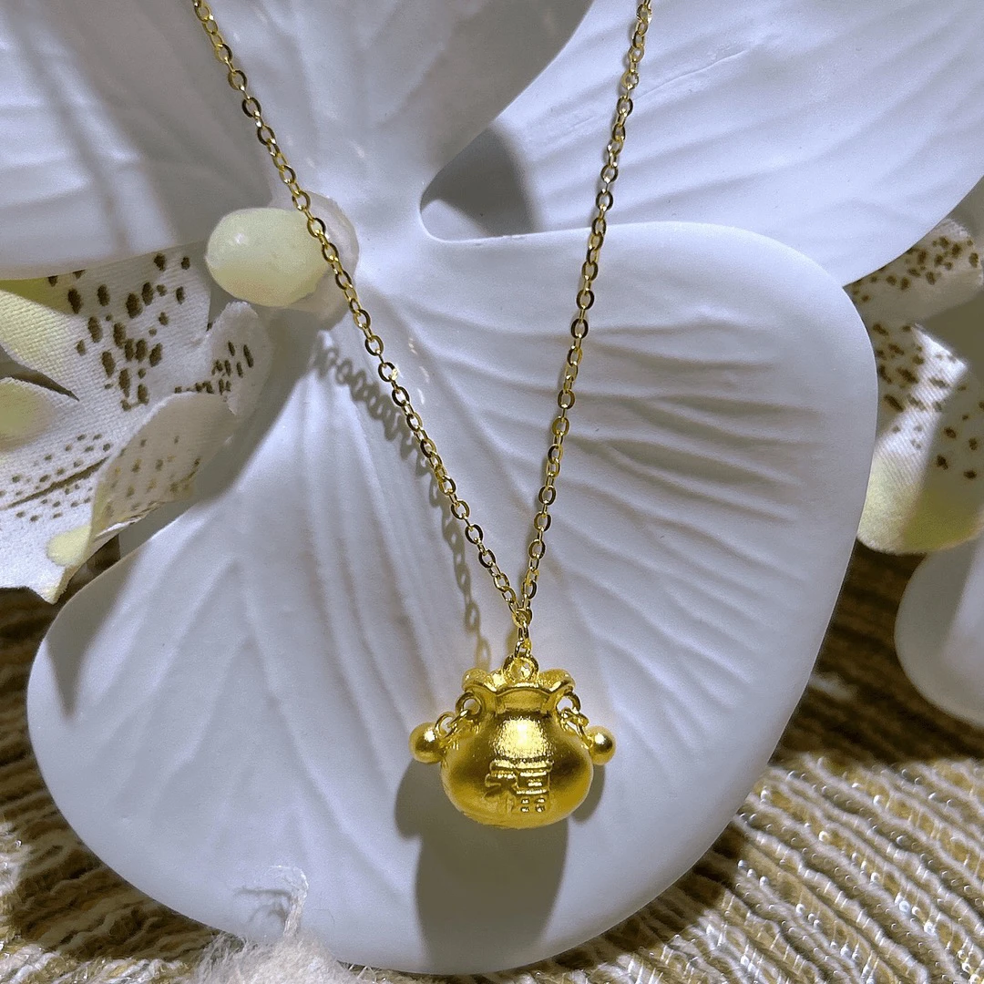 5G工艺足金999时尚百搭祥云福袋套链