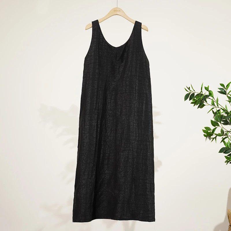 【北鱼专属】香纱龟云裂纹三年老料面包背心裙女士连衣裙（250079）