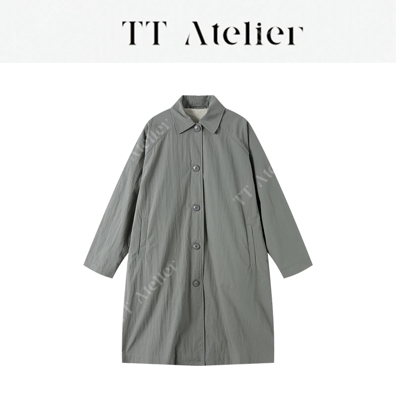 TT设计师【江南雾雨】春季插肩袖休闲风衣女新款百搭外套TT250501