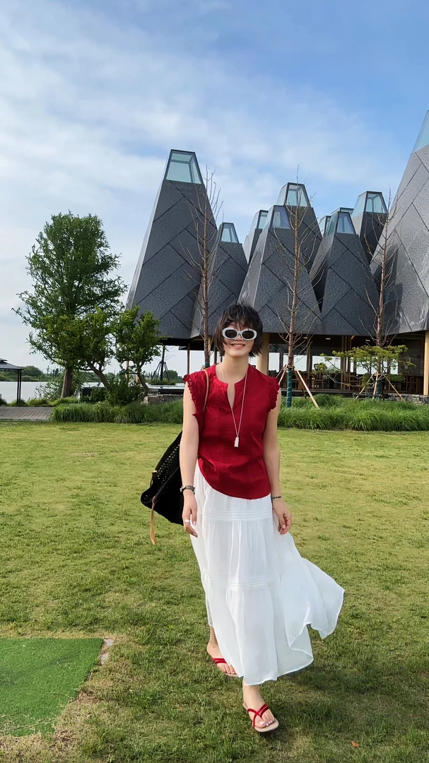 100苎麻半身裙 垂感蕾丝拼接白色苎麻半身裙 中长款蛋糕裙 W-194