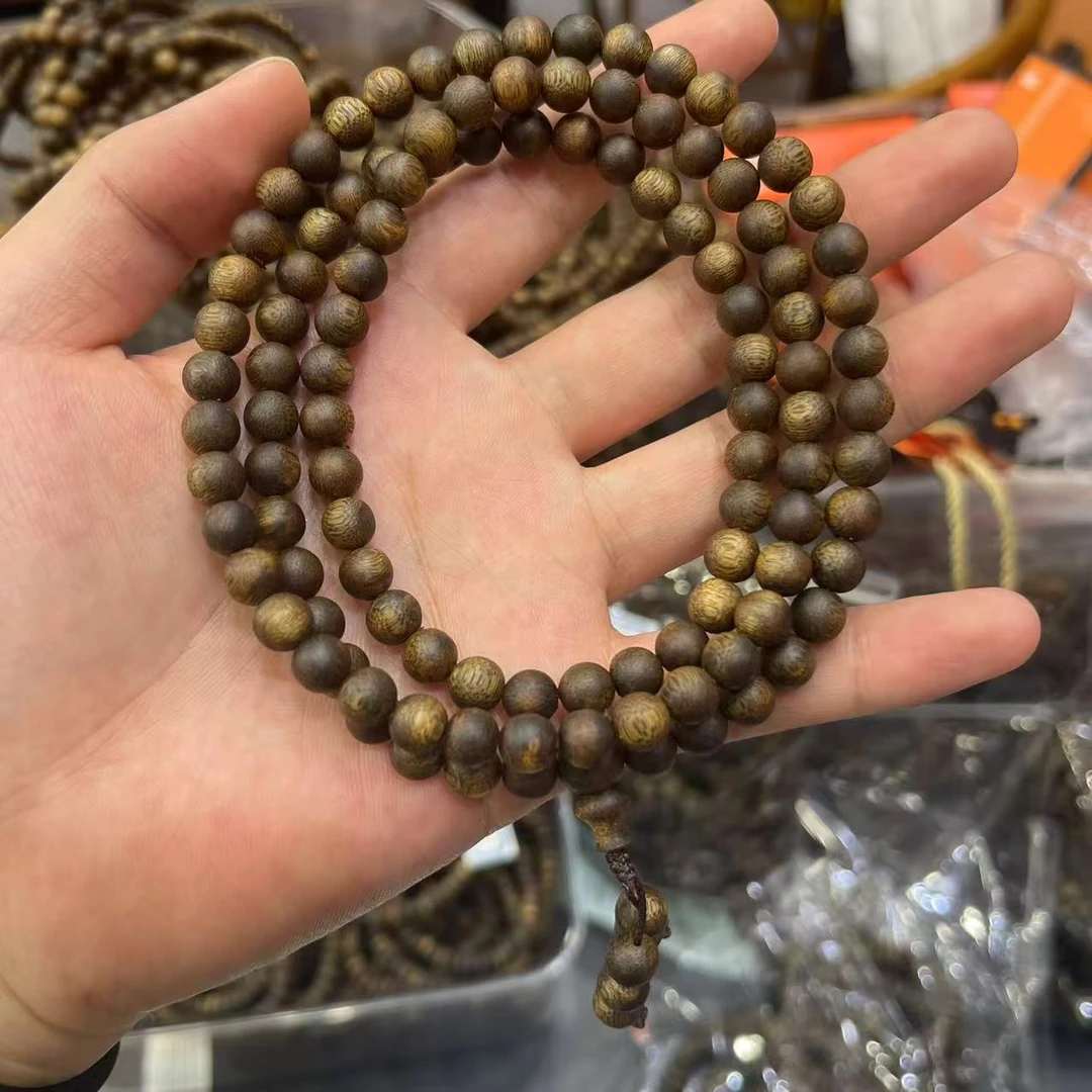 满江红 沉香手串海南棋楠王/红油黄油黑油紫油于一体/卡7圆珠19g