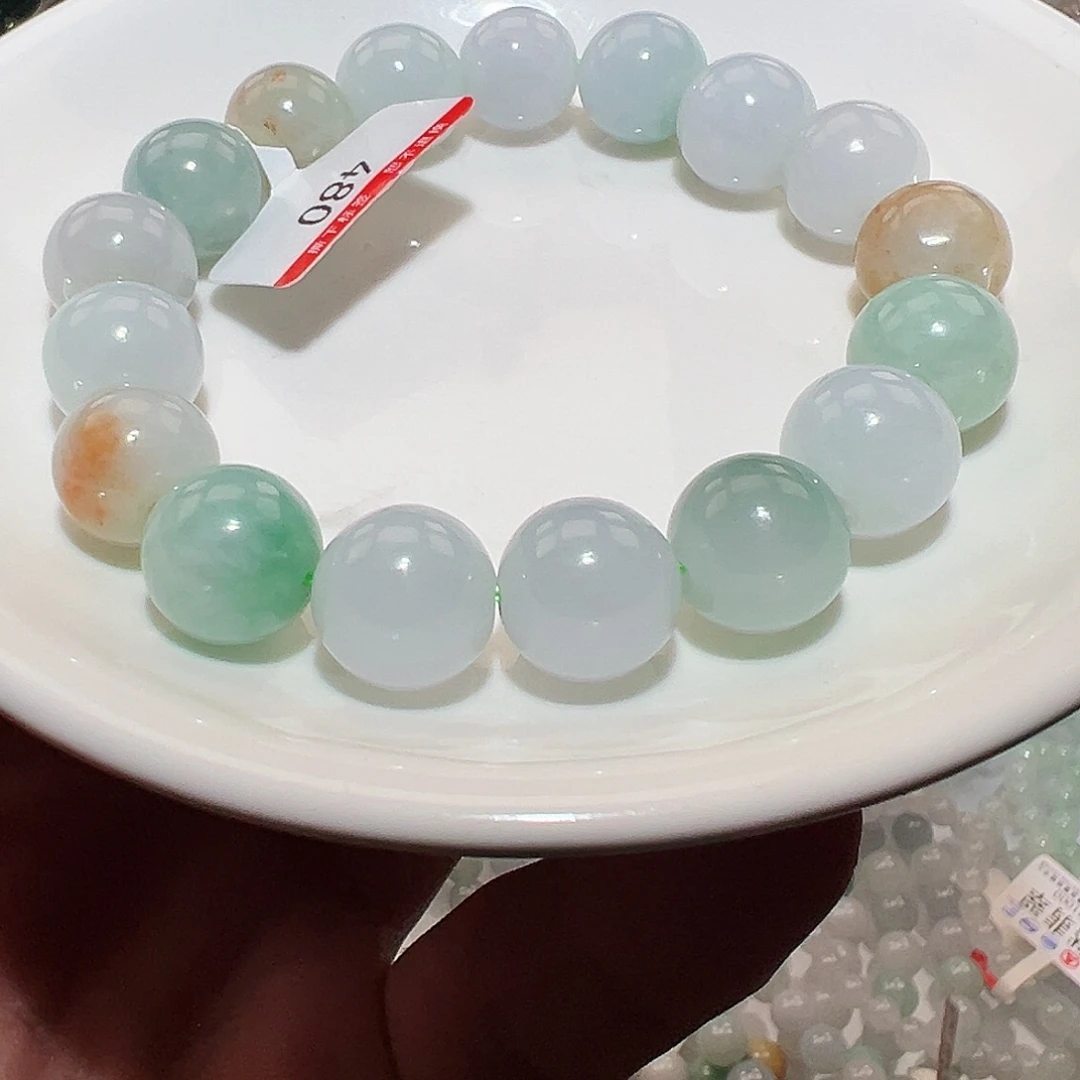 翡翠手链未镶嵌天然翡翠