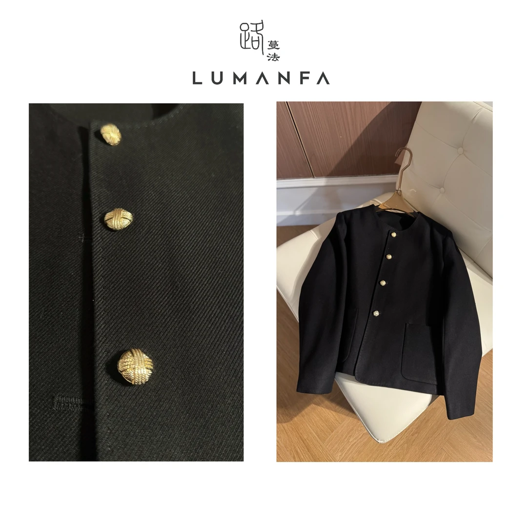 【小外套】路蔓法2025春季新款垂挺有型正肩含垫肩简约外套MF-1604