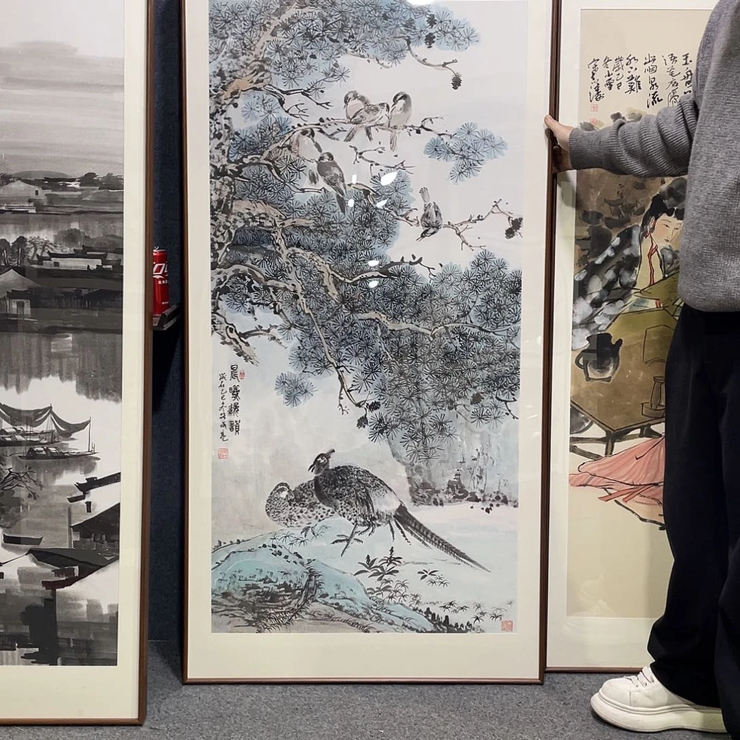 国画手绘画作品带框80/160