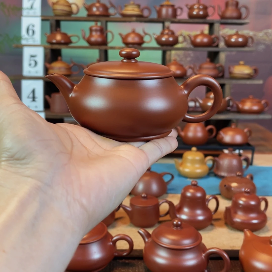 茶壶紫砂『**』潮州手工手拉朱泥明炉壶