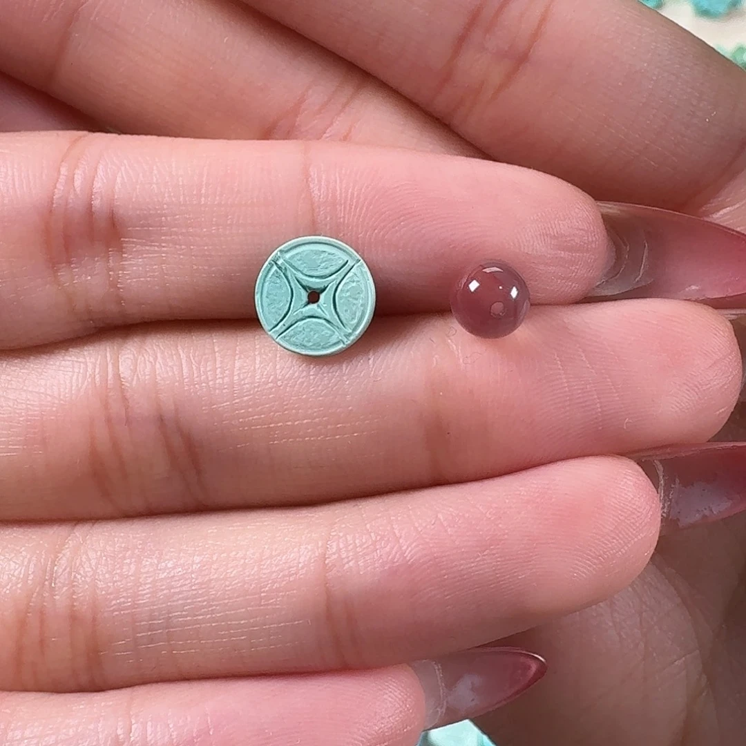 南红玛瑙未镶嵌吊坠(不含链)铜钱
