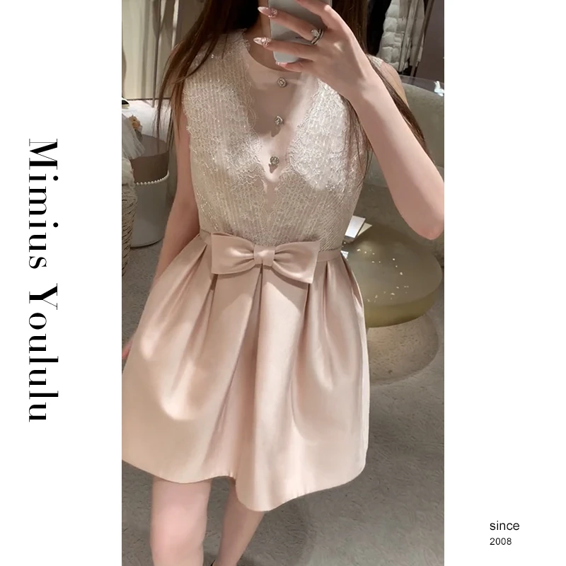 【mimius】&琳琳 芭蕾风粉色富家千金蝴蝶结公主裙 G02004