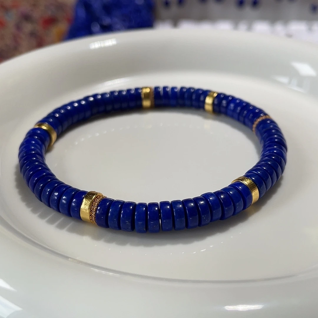 青金石未镶嵌精品药片6.8mm