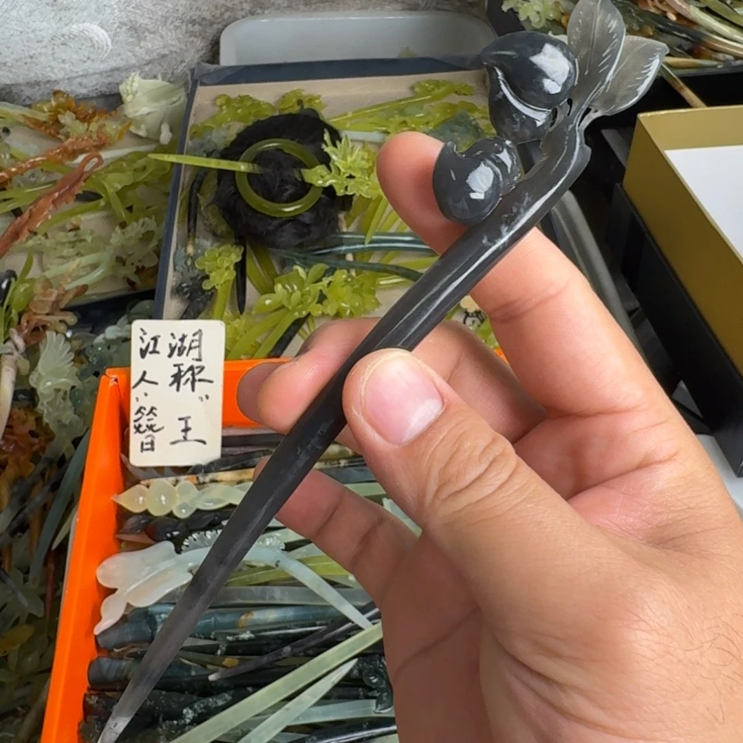 岫玉未镶嵌发饰明君玉簪就是好看