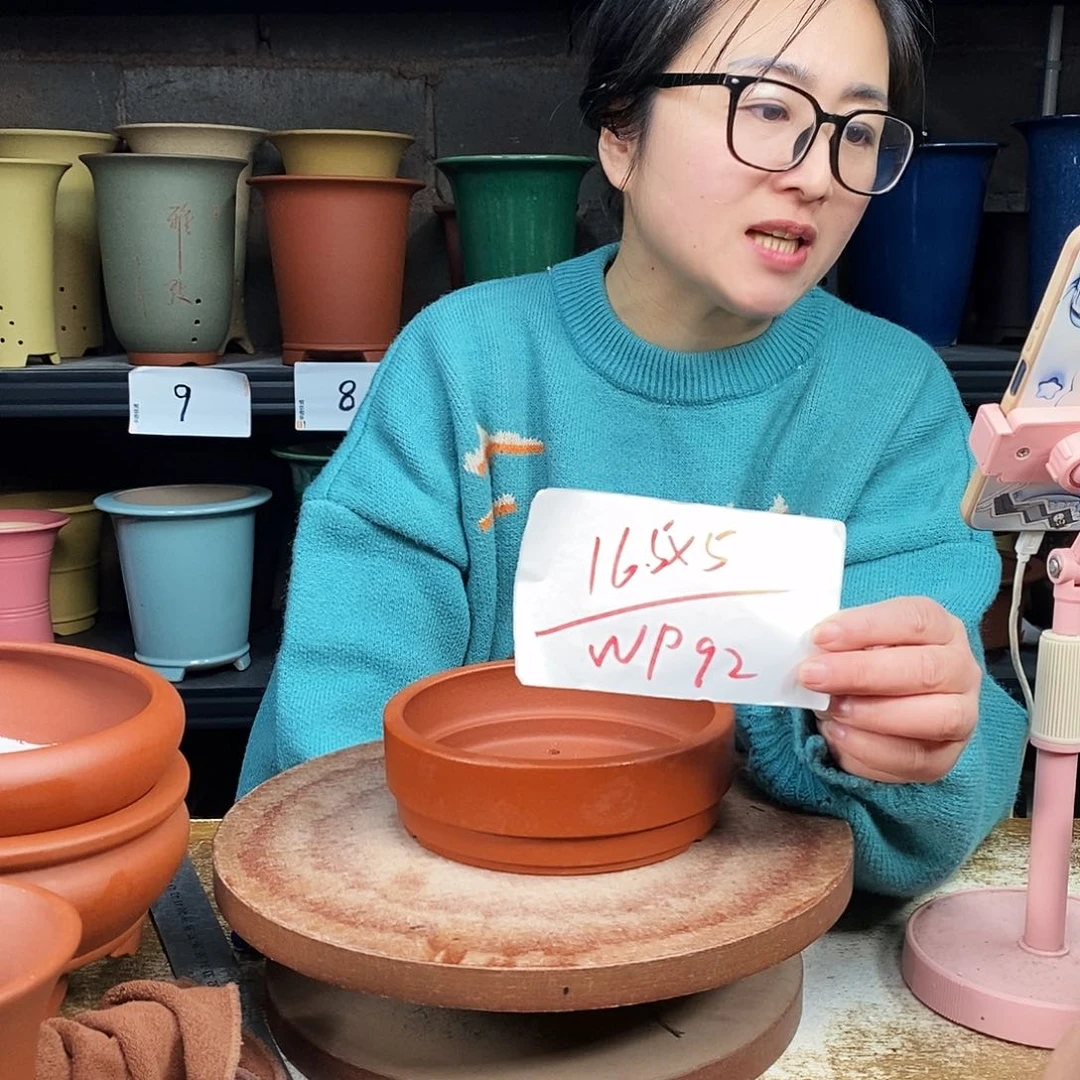 紫砂一只花盆货号WP92