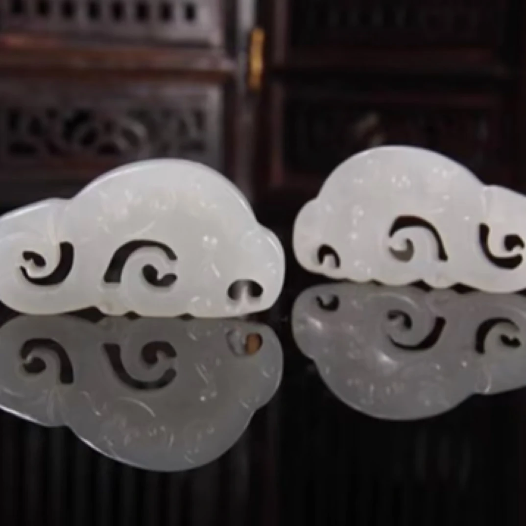 古意素喜 · 和田玉吉祥如意大象鉴定情侣玉佩挂件吊坠