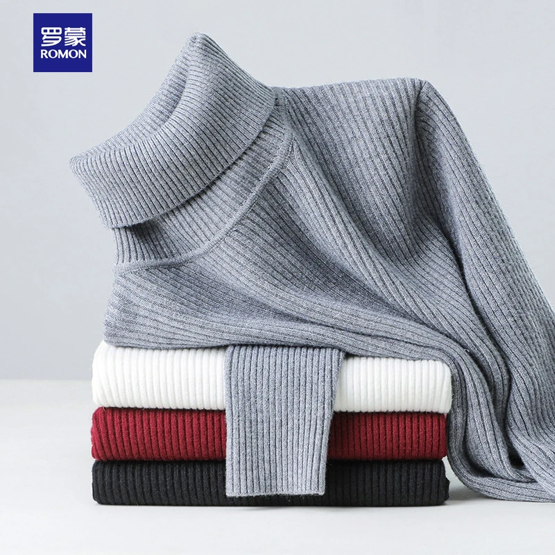 高领毛衣男士长袖修身纯色秋冬百搭冬季加厚保暖