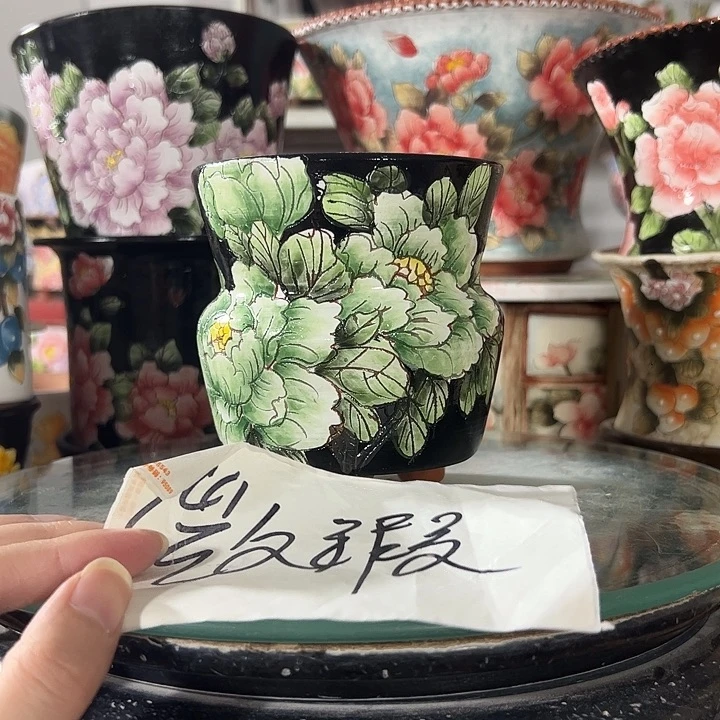 景德镇手绘花盆 满38包邮