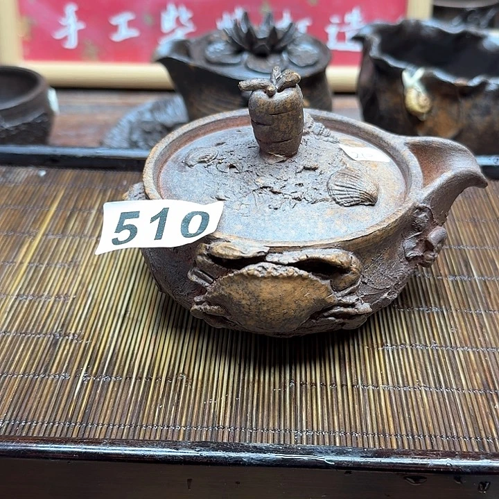 纯手工制作粗陶茶具