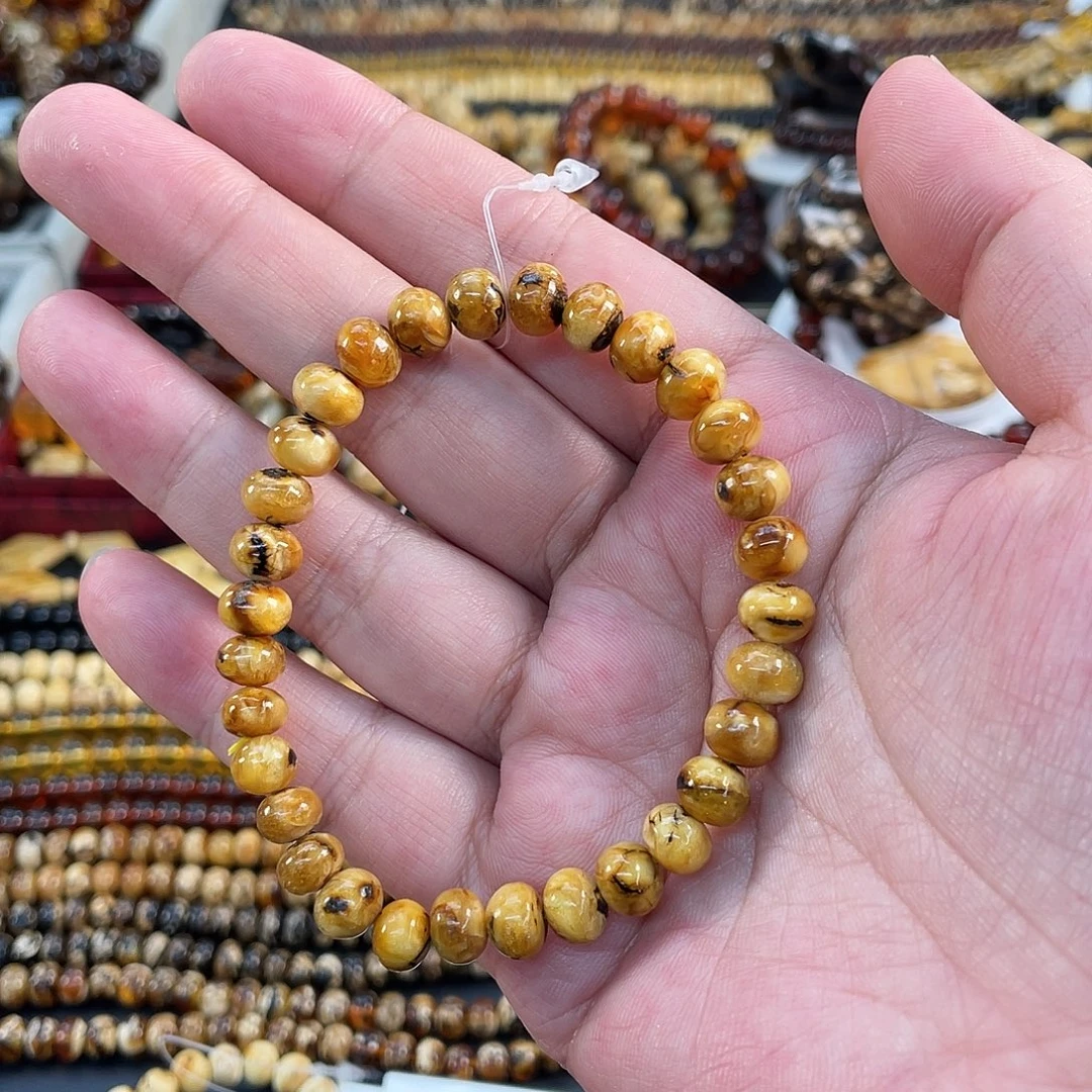 琥珀未镶嵌裸石7mm蜜蜡