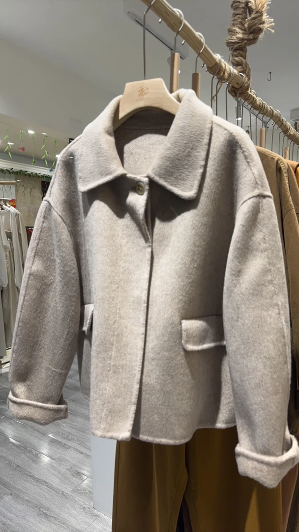 2025春秋新款韩版高级感小个子气质羊毛呢外套