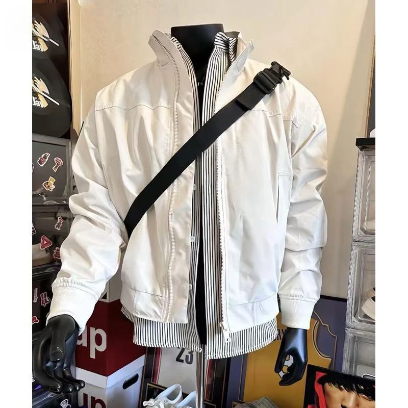 美式三防教练夹克男春秋高级感立领飞行员机车棒球服短款休闲外套