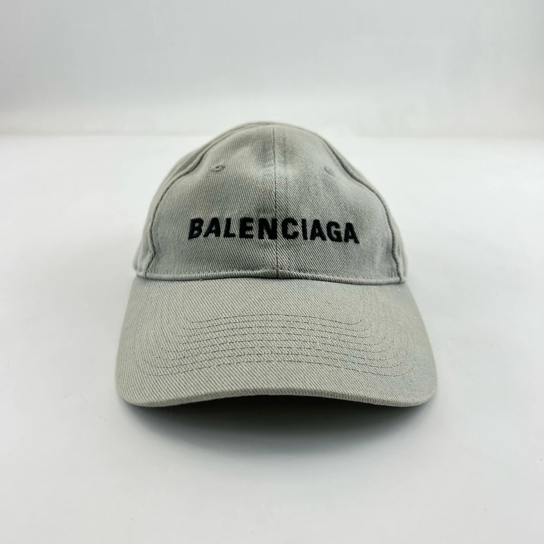 99新 Balenciaga/巴黎世家 L码/灰色字母Logo刺绣棒球帽/8473932
