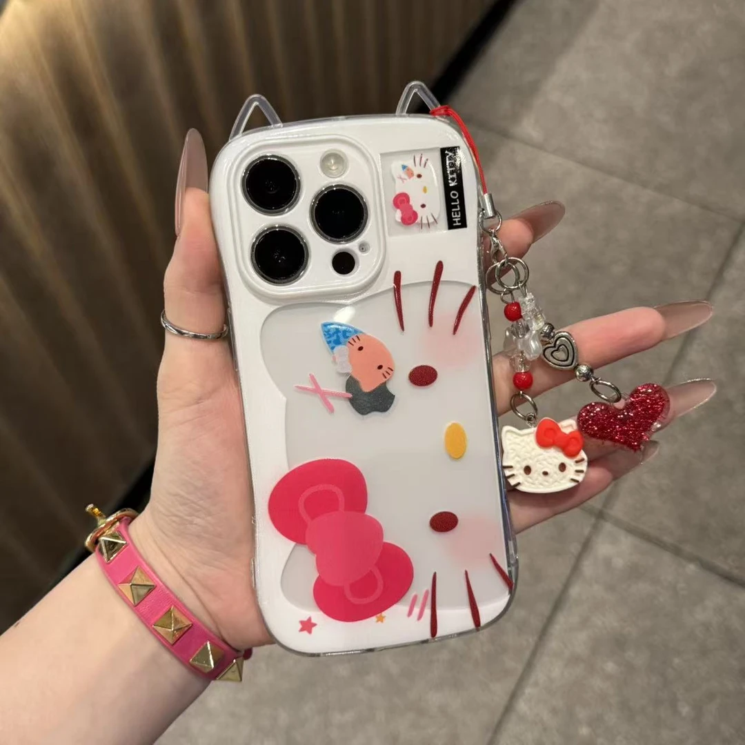 奥菲顿横屏大脸kt挂链适用苹果17猫耳16手机壳华为oppo小米15vivo