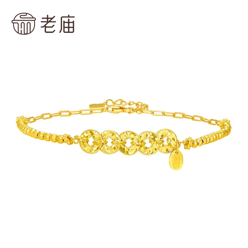 老庙 925银手链 五帝钱盘缠手链女款气质轻奢时尚925银手链*小玥